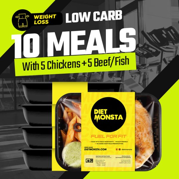 10 Meals Low Carb (5 Chickens, 5 Beef/Fish)