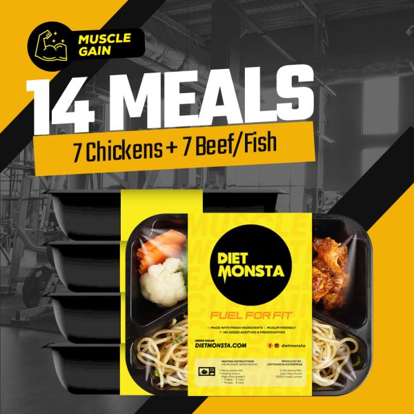 14 Meals Muscle Gain (7 Chickens, 7 Beef/Fish)