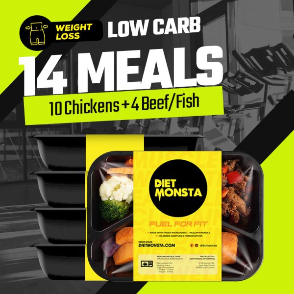 14 Meals Low Carb (10 Chickens, 4 Beef/Fish)