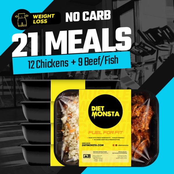 21 Meals No Carb (12 Chickens, 9 Beef/Fish)