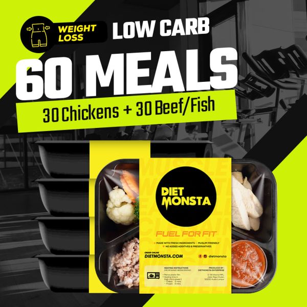 60 Meals Low Carb (30 Chickens, 30 Beef/Fish)