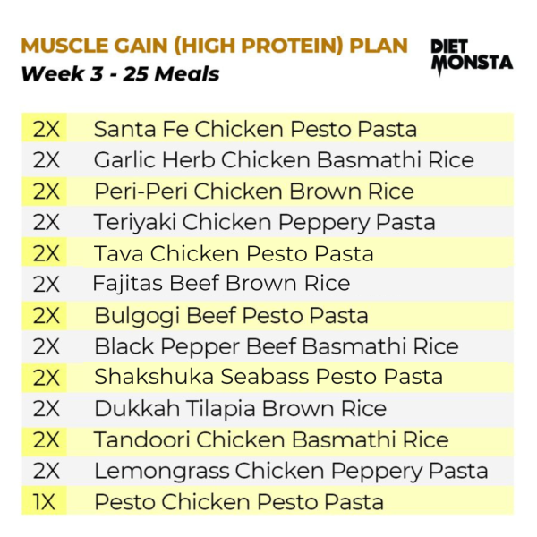 80+20 Meals Muscle Gain (60 Chickens, 40 Beef/Fish)