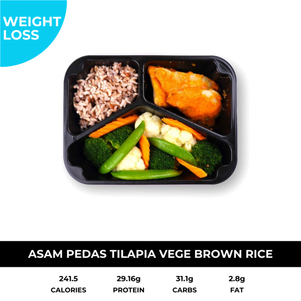 Asam Pedas Tilapia Vege Brown Rice