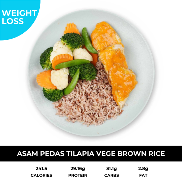 Asam Pedas Tilapia Vege Brown Rice