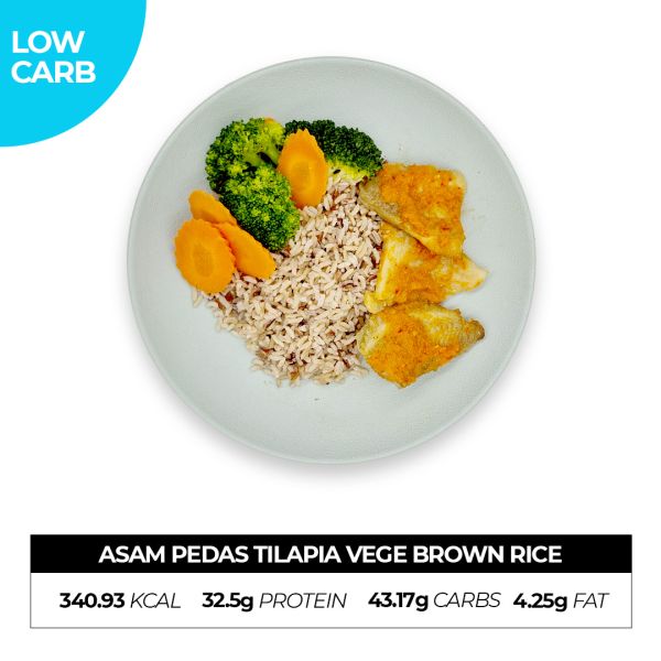 Asam Pedas Tilapia Vege Brown Rice