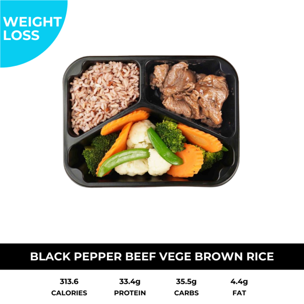 Black Pepper Beef Vege Brown Rice