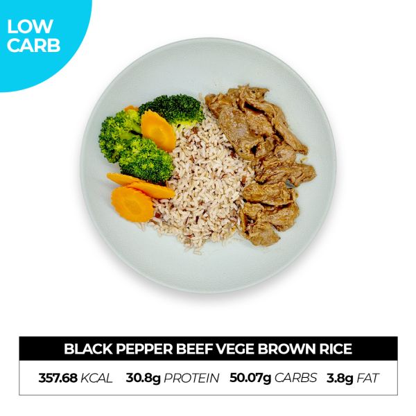 Black Pepper Beef Vege Brown Rice