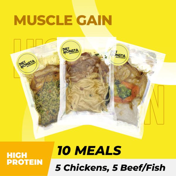 10 Meals Muscle Gain ( 5 Chickens, 5 Beef/Fish )