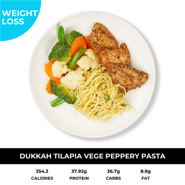 Dukkah Tilapia Vege with Pasta