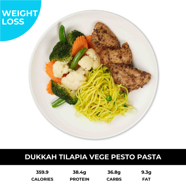 Dukkah Tilapia Vege with Pasta