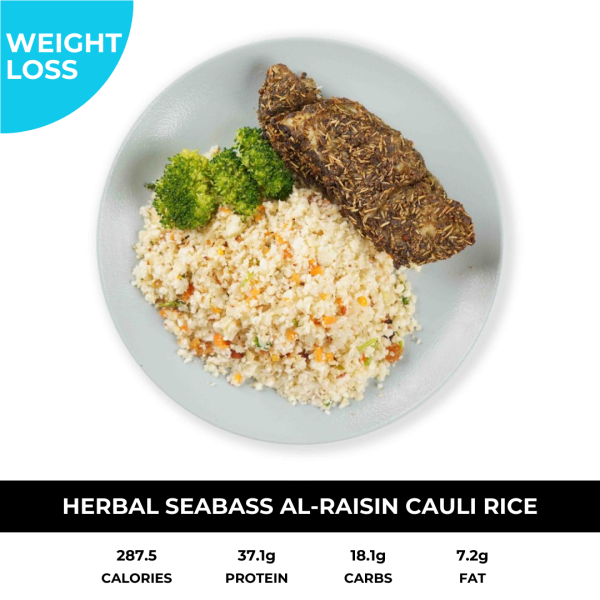 Herbal Seabass with Cauli Rice