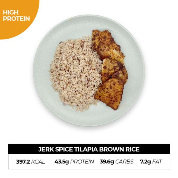 Jerk Spice Tilapia Brown Rice