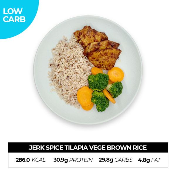 Jerk Spice Tilapia Vege Brown Rice