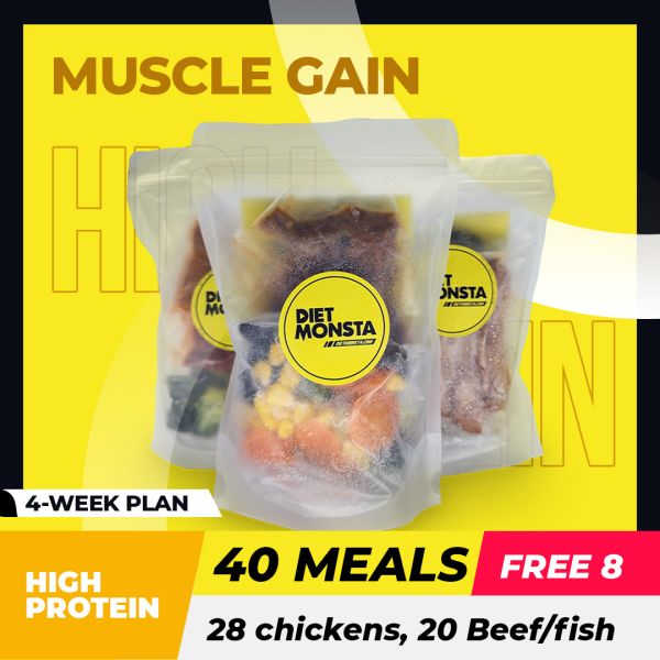 40+8 Meals Muscle Gain (28 Chickens, 20 Beef/Fish)