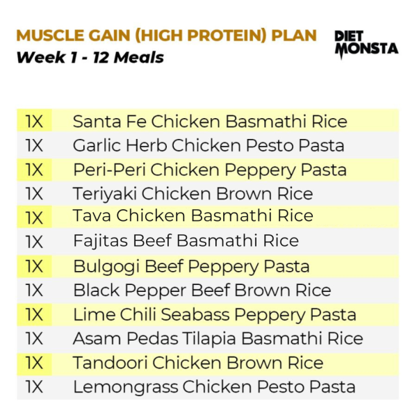 40+8 Meals Muscle Gain (28 Chickens, 20 Beef/Fish)