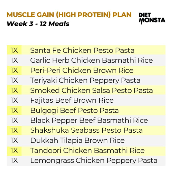 40+8 Meals Muscle Gain (28 Chickens, 20 Beef/Fish)