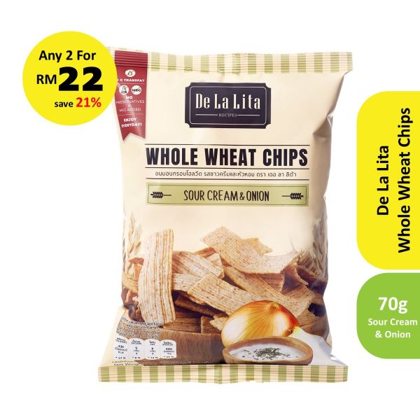 De La Lita - Whole Wheat Chips Sour Cream 70g