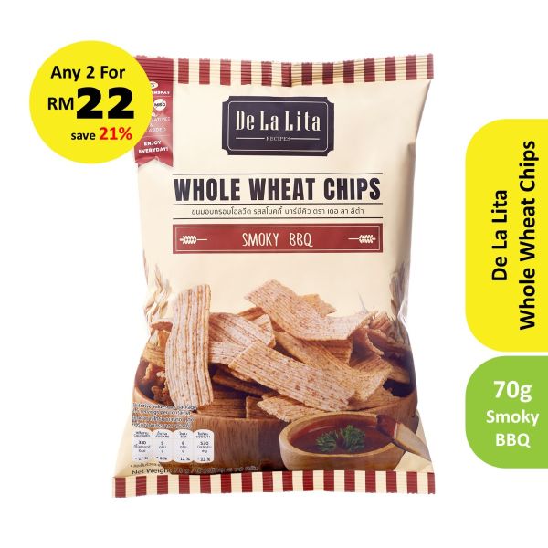 De La Lita - Whole Wheat Chips Smoky BBQ 70g