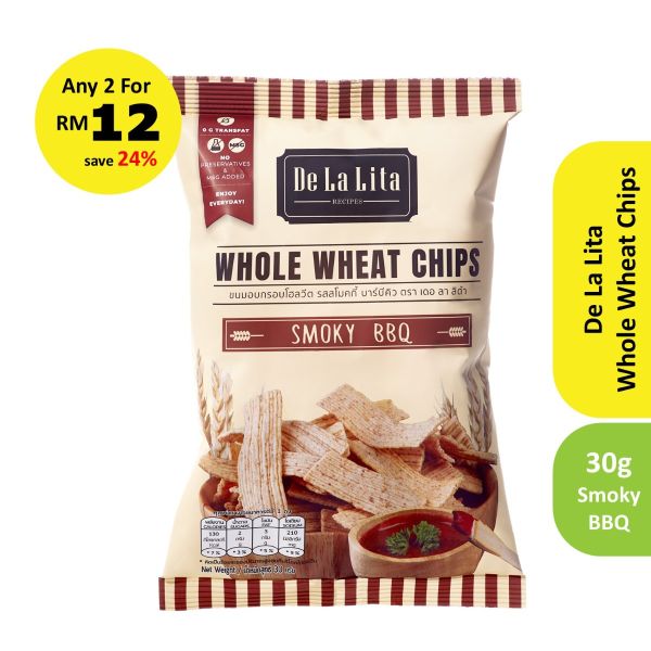 De La Lita - Whole Wheat Chips Smoky BBQ 30g