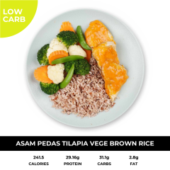 Asam Pedas Tilapia Vege Brown Rice