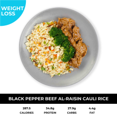 Black Pepper Beef with Cauli Rice