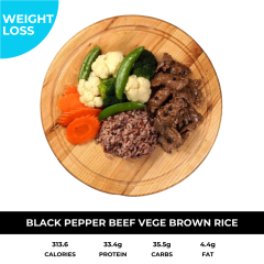 Black Pepper Beef Vege Brown Rice