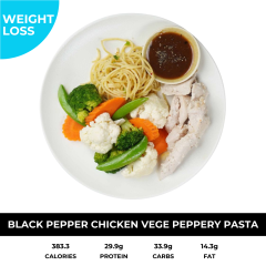 Black Pepper Chicken Vege with Pasta