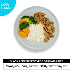 Black Pepper Beef Vege Basmathi Rice
