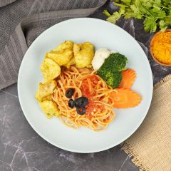 Curry Coriander Chicken Arrabiata Spaghetti