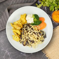 Curry Coriander Chicken Black Fungus Pasta