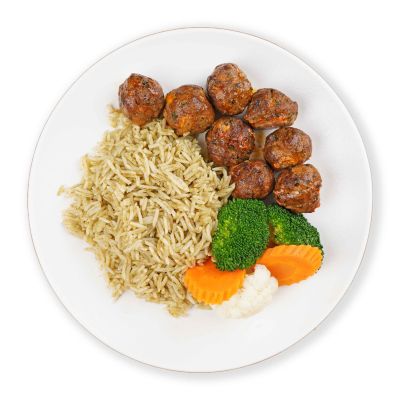 Beef Kofta Tumeric Rice with Salatahar Sauce