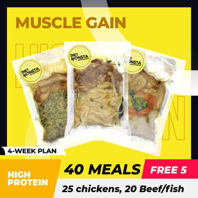40+5 Meals Muscle Gain (25 Chickens, 20 Beef/Fish)