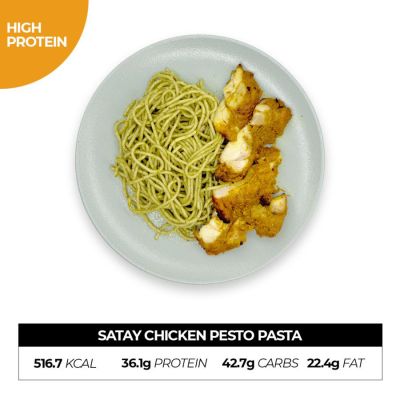 Satay Chicken Pesto Pasta